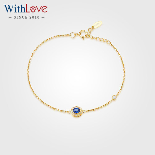 WithLove18K金蓝宝石钻石手链