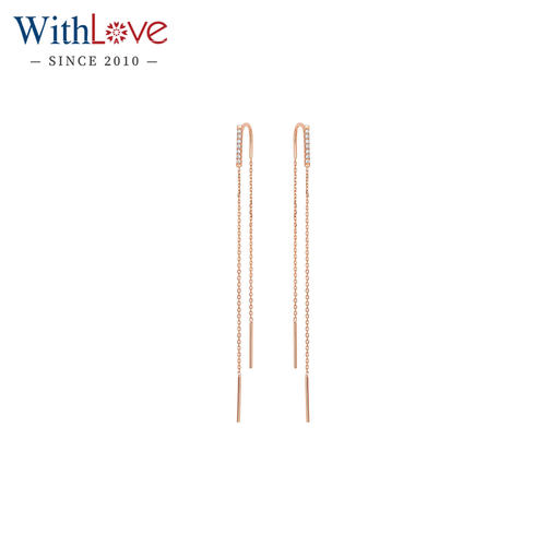 WithLove玫瑰18K金钻石耳线
