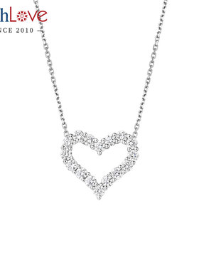 WithLove 浪漫心形钻石吊坠女白18K金轻奢锁骨项链情人节送女友