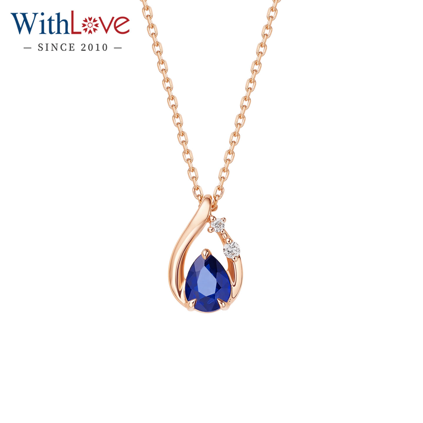 WithLove18K金蓝宝石钻石吊坠