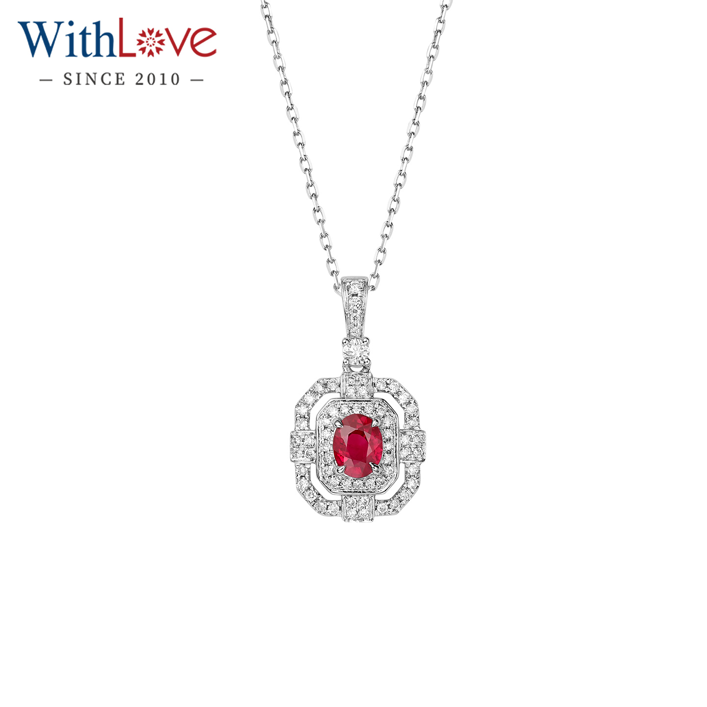 WithLove红宝石群镶钻石复古吊坠