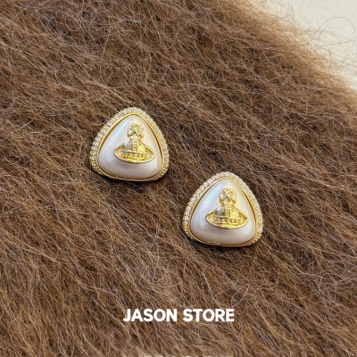 JASON/S925银针西太后土星耳钉女小众轻奢高级感耳饰2026新款爆款