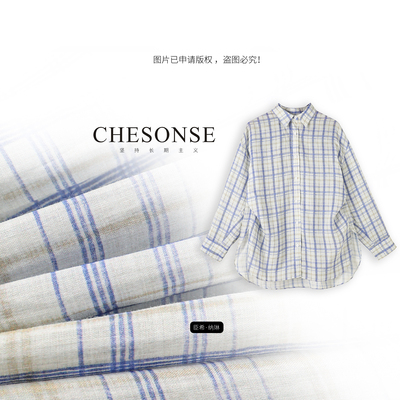 CHESONSE春夏宽松休闲格子衬衫