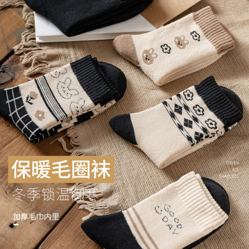 冬季中筒袜个性保暖女