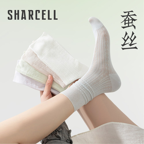 超薄桑蚕丝凉感透气春夏堆堆袜