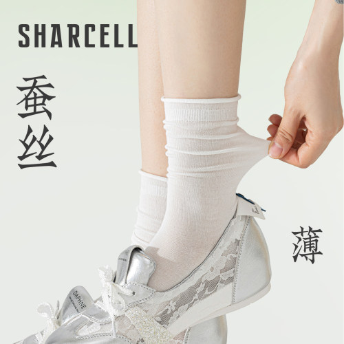 桑蚕丝薄款堆堆袜凉感舒适不勒