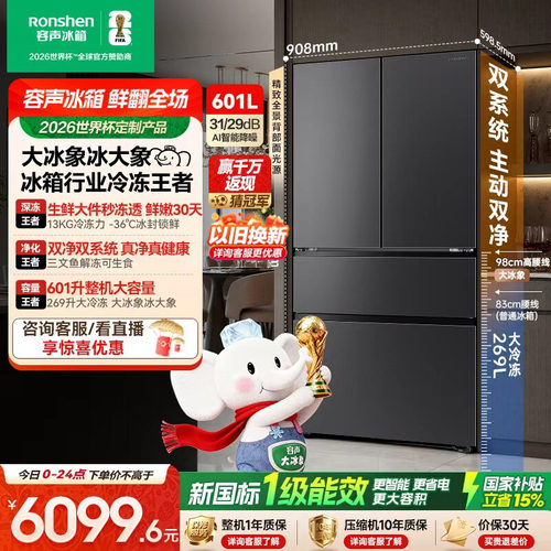 容声大冰象601冰箱行业冷冻王者