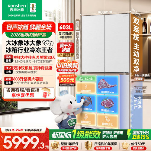 容声大冰象603冰箱行业冷冻王者