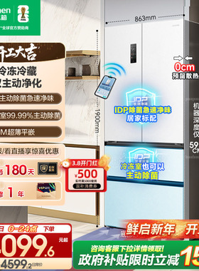 容声517L双净法式四门超薄零嵌入式家用大容量电冰箱以旧换新补贴