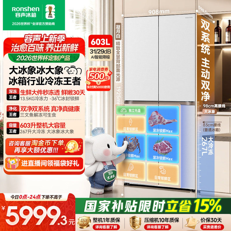 容声大冰象603冰箱行业冷冻王者