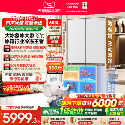 容声大冰象603冰箱行业冷冻王者