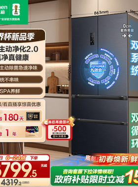 容声507L双系统法式多门主动除菌变频超薄嵌入式一级能效家用冰箱