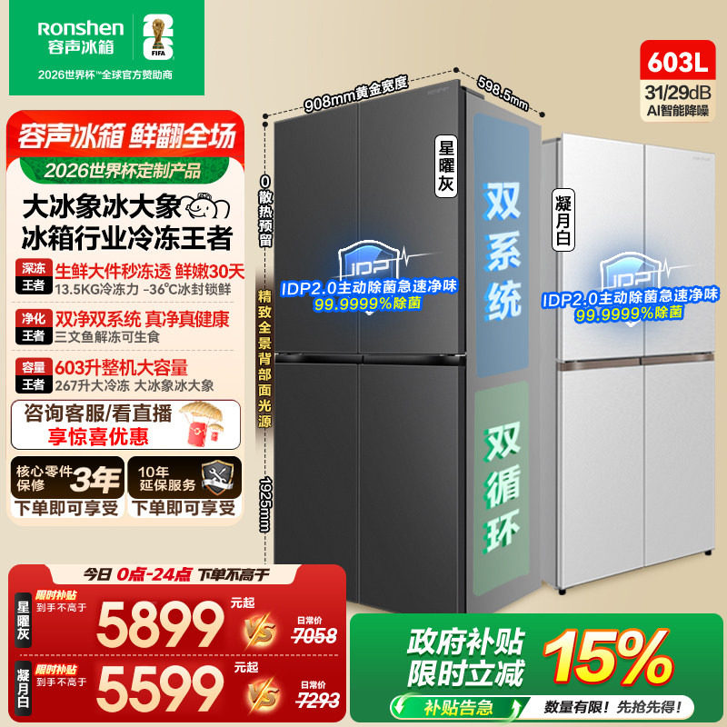 容声大冰象603冰箱行业冷冻王者