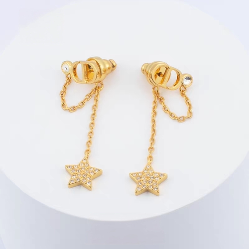 金色五角星流苏耳环长款CD耳坠女小众高级感耳钉复古气质耳饰