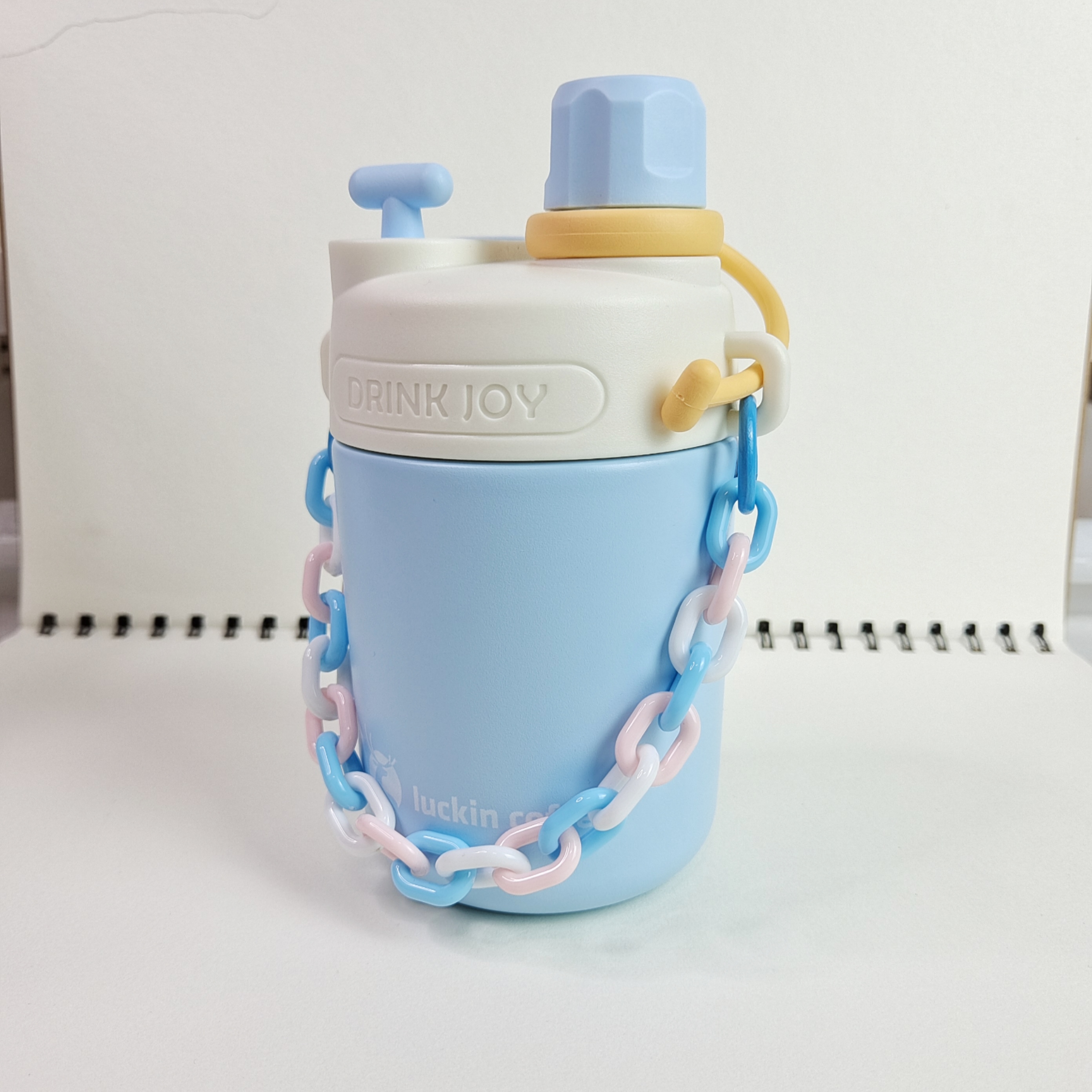 咖啡保温杯链条diy水杯链条包包手机挂件多巴胺彩色单肩斜挎