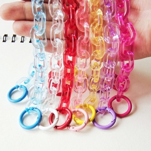 ins亚克力透色水杯链条彩色包链斜跨包拍立得链条装饰可拆穿百搭