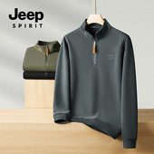 半拉链上衣简约男装 JEEP 休闲百搭打底 卫衣秋季 新款 SPIRIT 男士