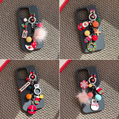 韩国进口AZNAVOUR GRAIN BEAUTE圣诞老人钥匙扣包挂手机贴两用