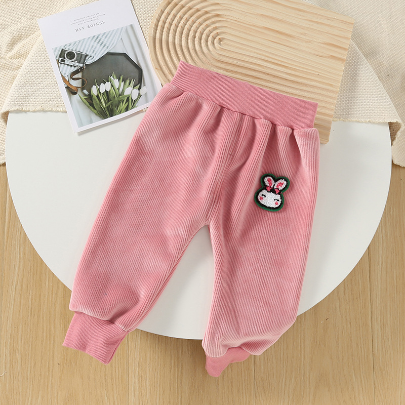 新款女童加绒休闲裤秋冬季一体绒女洋气加厚卫裤婴儿裤子外穿冬款