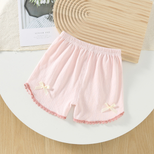 夏季 百搭外穿热裤 新款 子儿童夏装 中小童卡通蝴蝶结休闲裤 女童短裤