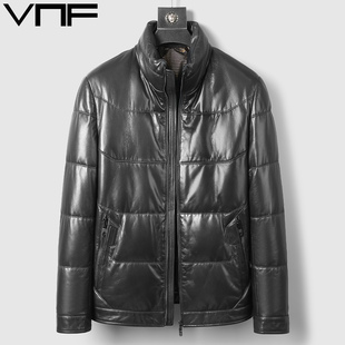 海宁冬季真皮羽绒服男士2025新款山羊皮皮衣短款立领皮夹克外套厚