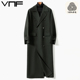超长款 双面羊绒大衣男士 过膝100%羊毛双排扣宽松毛呢风衣外套秋冬