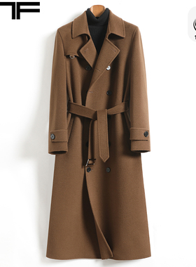 双面羊绒大衣男长款过膝2025新款100%羊毛双排扣羊毛呢风衣外套冬