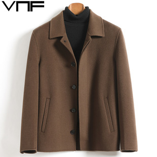 双面呢大衣男短款秋冬新款休闲翻领纯羊毛毛呢夹克非羊绒呢子外套