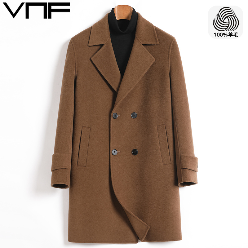 中长款100%羊毛双面呢毛呢大衣