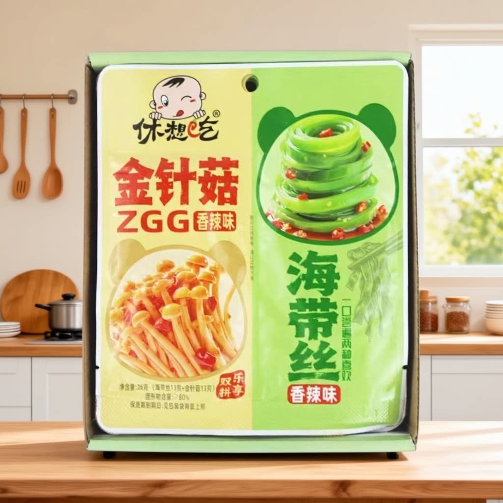 休想吃酸辣笋丝麻酱金针菇海带丝休闲零食即食解馋办公室宿舍小吃