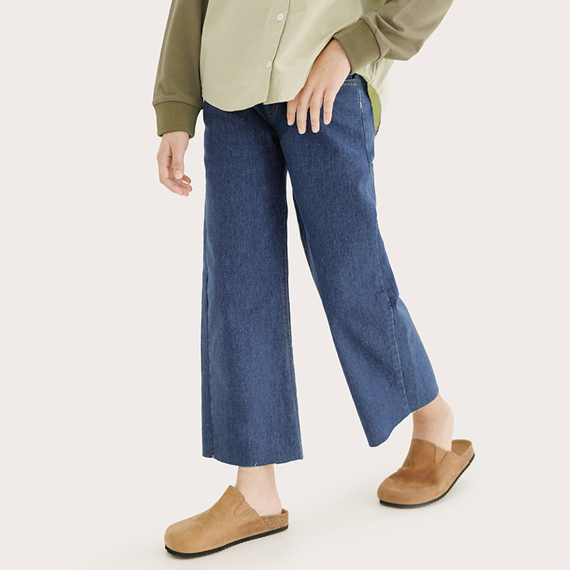 中大童女童牛仔裤纯一良品