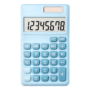 便携式计算器小号迷你太阳能双电源学生考试卡通计算机糖果色小型韩国随身小学生用个性女生小巧少女心可爱