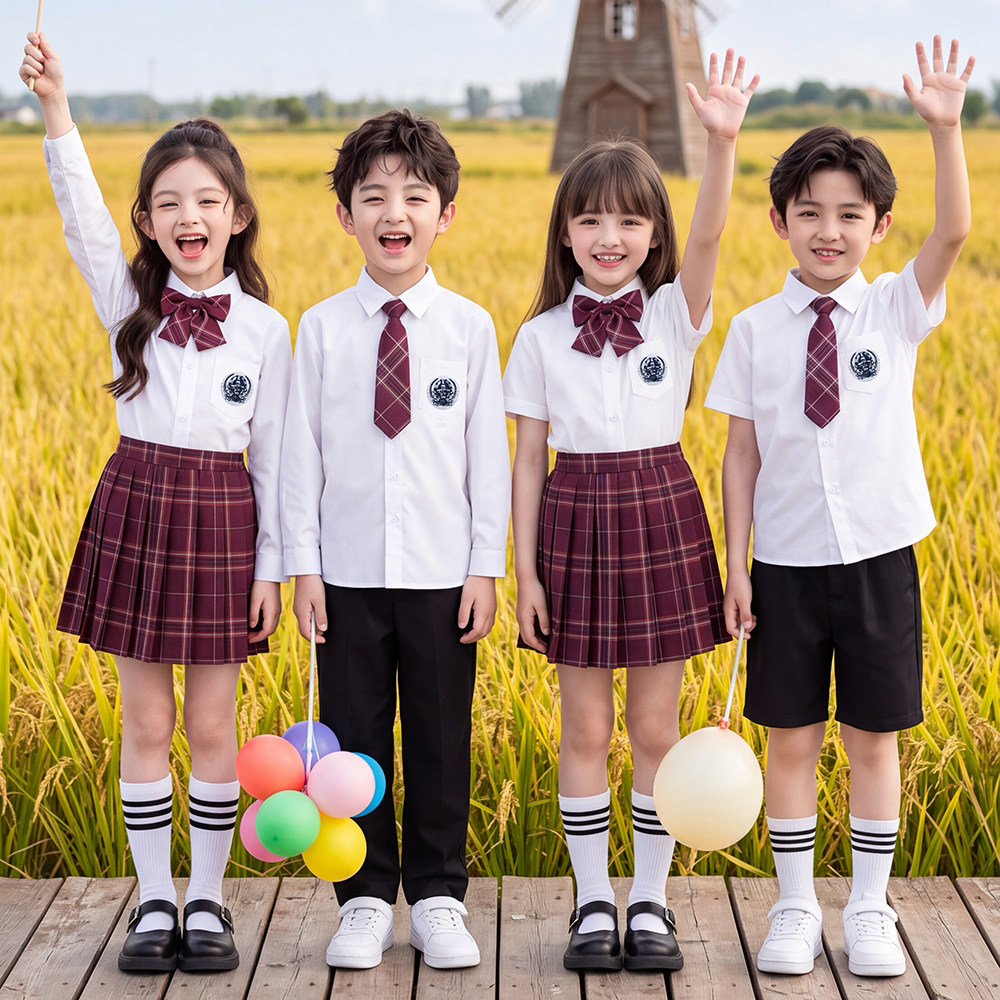 儿童中小学生合唱诗歌朗诵演出服运动会班服学院风校服套装表演服