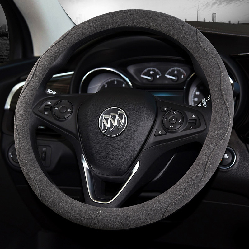 别克gl6陆尊es胖头鱼别克gl8阅朗真皮方向盘套翻毛皮把套内饰改装