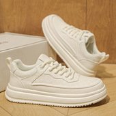 青少年增高休闲运动板鞋 男鞋 透气冲孔时尚 百搭小白鞋 2025新款 夏季