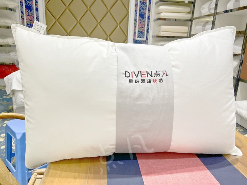 点凡星级酒店70%白鹅绒枕羽绒枕头单人护颈椎助睡眠羽毛硬枕一只