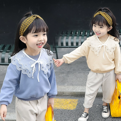 Весенний лонгслив для девочек, базовая приятная телу детская кукла, кукольный воротник, коллекция 2022, в западном стиле