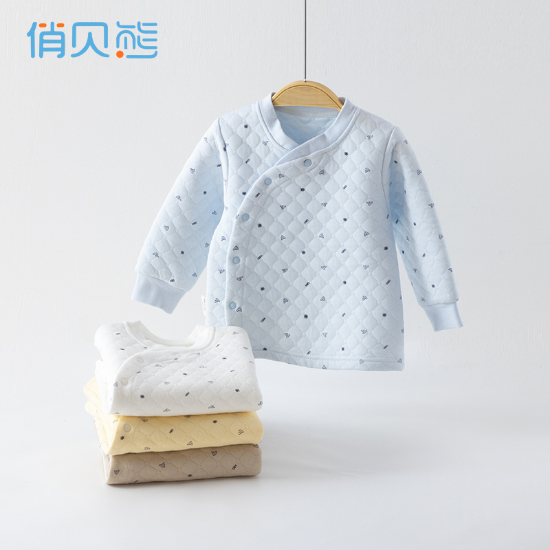婴儿保暖上衣表里纯棉加厚夹棉