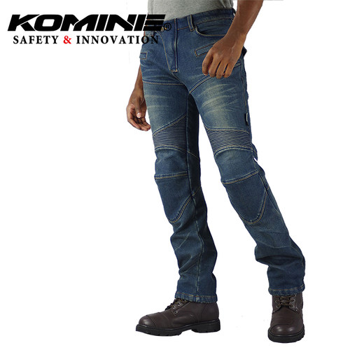 KOMINE摩托车休闲加绒骑行牛仔裤