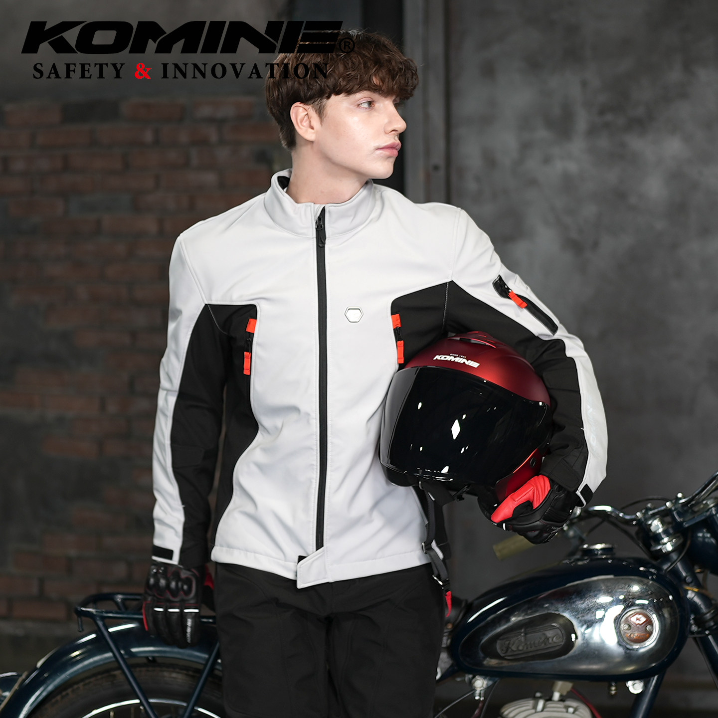 KOMINE秋冬骑行服摩托车男防风轻便休闲骑行夹克通勤机车服JK-628