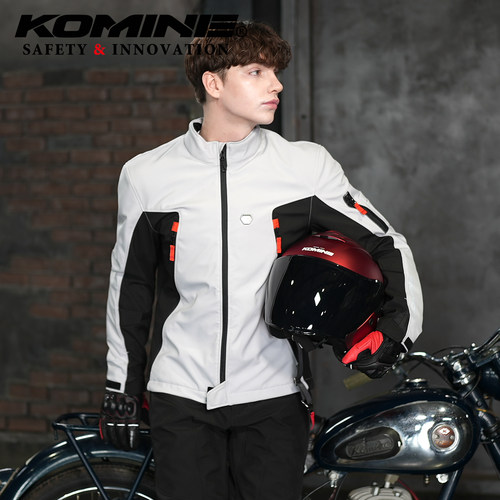 KOMINE秋冬轻便修身CE骑行夹克男