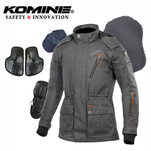 komine秋冬通勤带护具防水骑行服