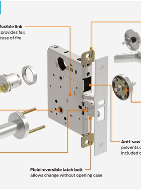 Schlage教室功能锁套装家用通用型不锈钢木门锁大门锁机械门锁锁