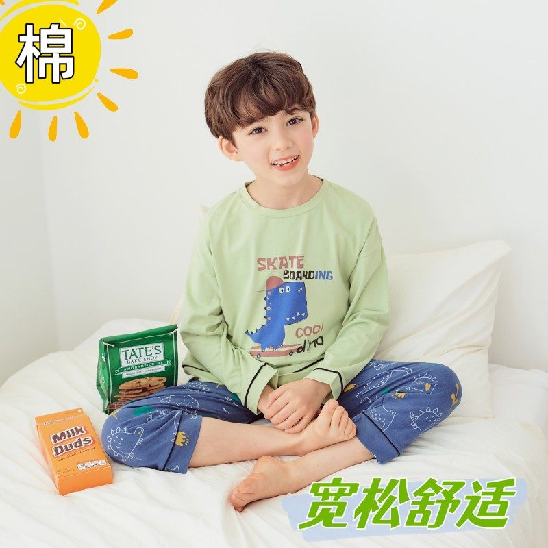 春秋男童睡衣长袖儿童家居服男孩套装中大童宝宝莫代尔洋气童装,童装/婴儿装/亲子装,家居服套装,淘宝优惠券,粉丝福利购,淘宝优惠卷
