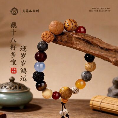 六鼎山文创马年正品菩提十八籽寓意款手串送男生女生手链生日礼物