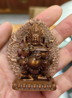 红铜材质6cm大黑天摆件萨迦稀有金刚复古