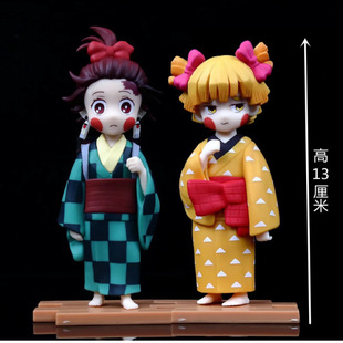 花街篇 我妻善逸炭治郎伊之助 双头雕 摆件盒装手办摆件