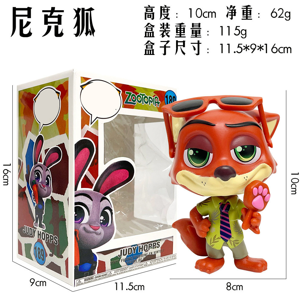 跨境疯狂动物 城朱迪兔尼克狐手办模型可爱卡通动漫手办电影周边