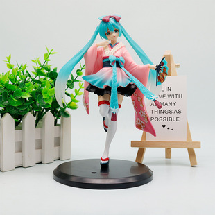 初音和服手办模型长发公主景品台装饰品二次元美少女动漫周边