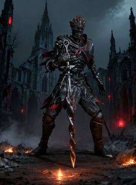 黑暗之魂3手办 薪王的化身 骑士桌面摆件 士兵模型 手办模型雕塑